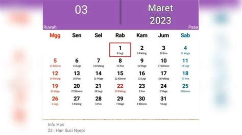 Kalender Jawa Hari Ini 1 Maret 2023, Tanggalan Jawa Rabu Legi - Tribunjateng.com