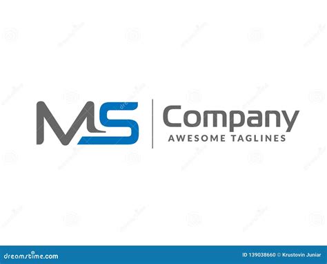 Initial Letter MS Business Logo Vector Stock Vector - Illustration of ...