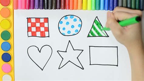 Learning How To Draw and Colour SHAPES in Patterns for Kids with Aegyo And Arts - YouTube