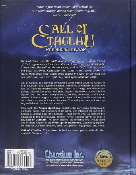 Call of Cthulhu 7th Edition Keeper Rulebook + PDF