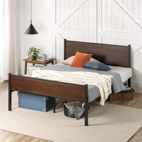 Zinus Tucker Bamboo and Metal Platform Bed Frame / Full Headboard | Nellis Auction