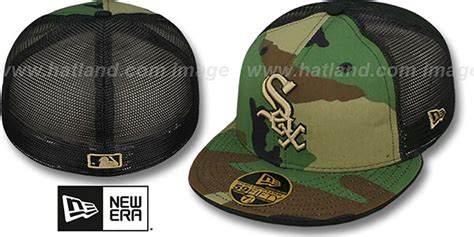 Chicago White Sox ARMY CAMO MESH-BACK Fitted Hat by New Era