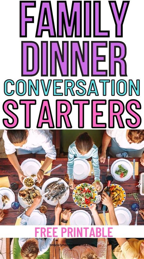 Family Dinner Conversation Starters - Free Printable Sheet of over 50 topics! | Conversation ...