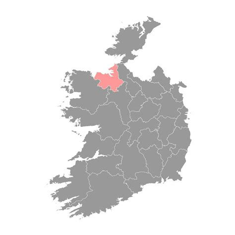 County Sligo map, administrative counties of Ireland. Vector ...