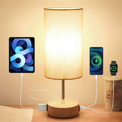 Bedside Lamps with USB Port Touch Control Table Lamp for Bedroom ( LED Bulb Included) - Walmart.com