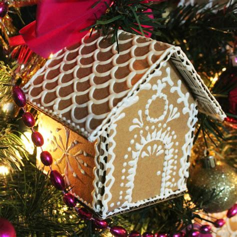 Easy Gingerbread House Ornaments | AllFreeHolidayCrafts.com