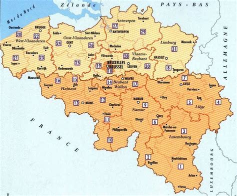 Carte Belgique villes