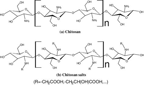 Structure of chitosan and chitosan salts. | Download Scientific Diagram