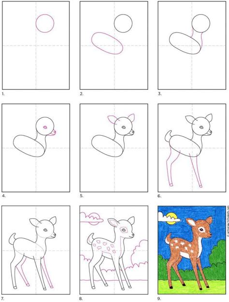 Cute Deer Drawing - See more ideas about animal drawings, deer, drawings. - Macan Png