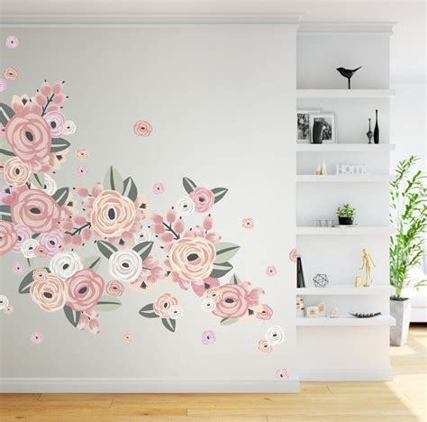 Graphic Flower Cluster Wall Decals | Flower Wall Decal Set – Project Nursery