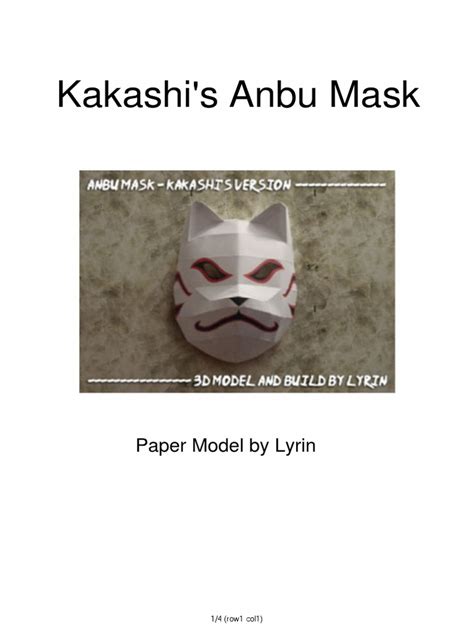 Kakashi's Mask A4 Unlined | PDF