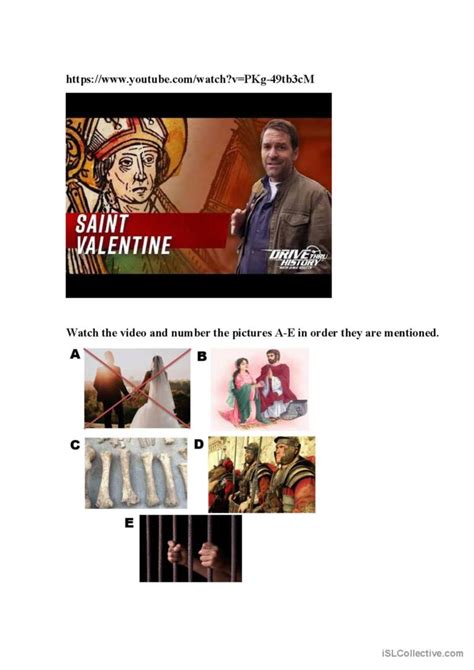 Listening - History of Saint Valenti…: English ESL worksheets pdf & doc