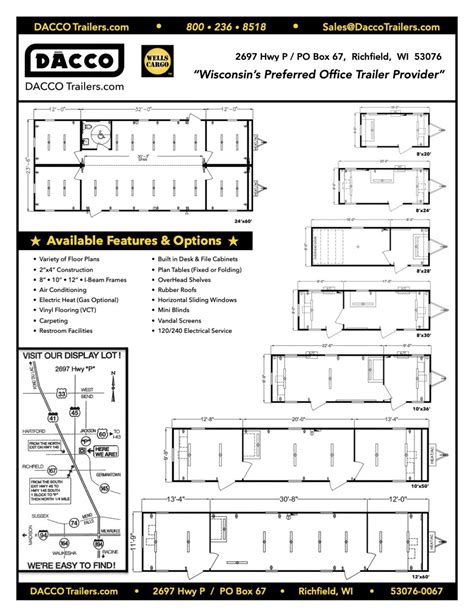 Office Trailers Floor Plans - DACCO Trailers