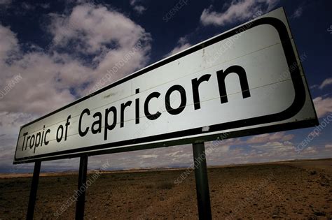 Tropic of Capricorn sign, Namibia - Stock Image - C052/6393 - Science ...