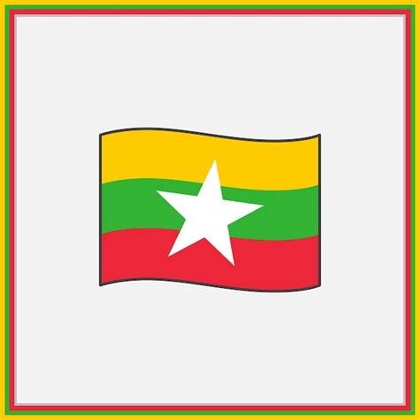 Premium Vector | Myanmar flag cartoon vector illustration flag of ...