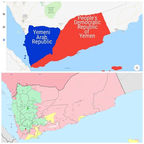 Line of Control in Yemen civil wra closely matches former North-South Yemen border : r/MapPorn