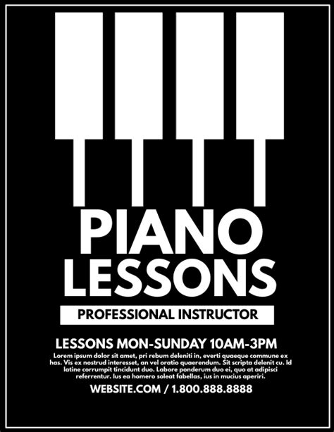 Piano Lesson Flyer Template Free - Printable Word Searches