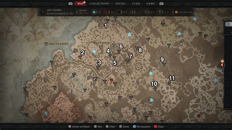 All Dry Steppes Altar of Lilith locations and map in Diablo 4 - Polygon