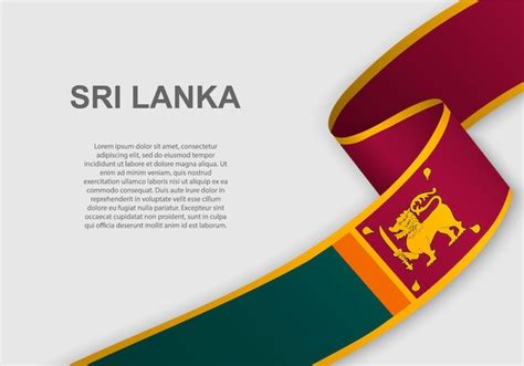Premium Vector | Waving flag of sri lanka.