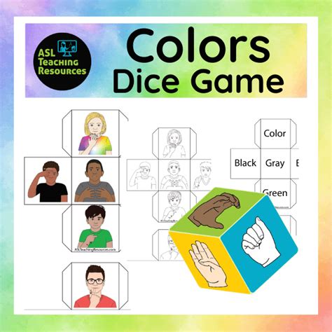 Games for Sign Language - Colors Dice - ASL Teaching Resources