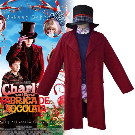 Charlie and The Chocolate Factory Willy Wonka Costume Men Women Johnny ...