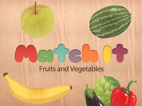 Match It - Fruits and Vegetables Free Games online for kids in Nursery by Tiny Tap