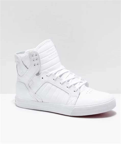 Supra Skytop White & Red Skate Shoes