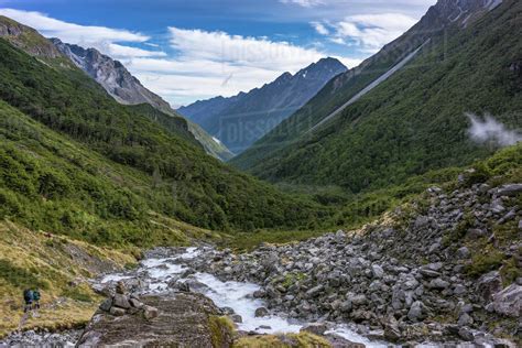 Two women Hiking in Nelson Lakes National Park, Tasman, South Island ...