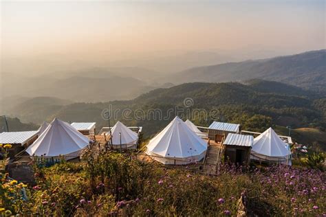 Camping Tents On The Mountains In Chiang Mai, Thailand Stock Image - Image of background, forest ...