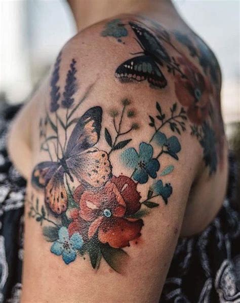 Hummingbird Butterfly And Flower Tattoo - Wiki Tattoo