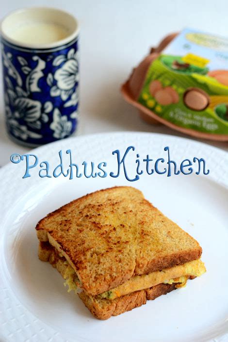 Omelette Sandwich Recipe-Cheesy Bread Omelet Sandwich Recipe - Padhuskitchen