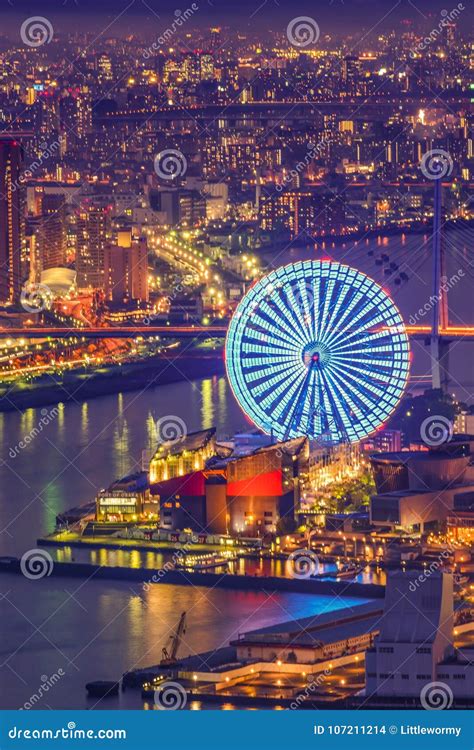 Osaka night view stock photo. Image of tower, asia, view - 107211214