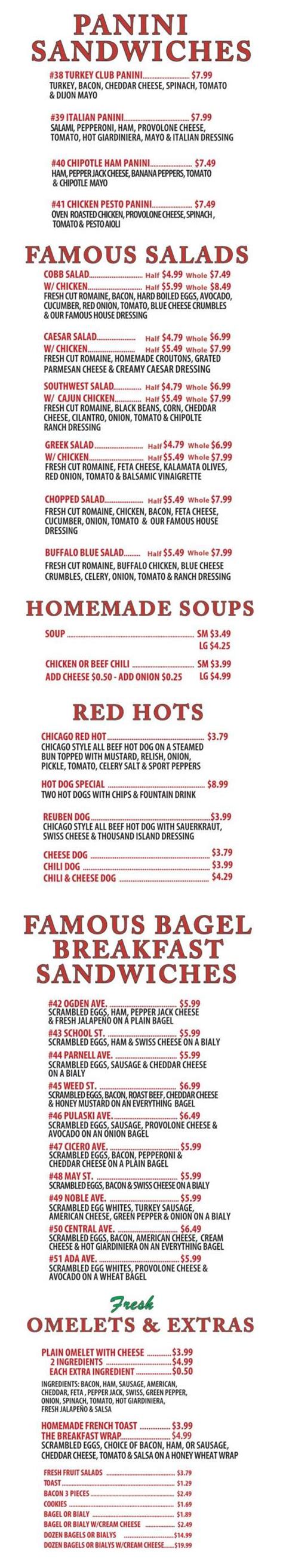 Halsted Street Deli menu in Chicago, Illinois, USA