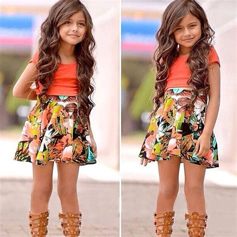 Summer Kids Baby Girls Clothes Fashion Short Sleeve T shirt Cute Floral Skirt Two Pieces Suit ...