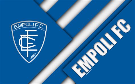 Download wallpapers Empoli FC, 4k, material design, logo, blue white ...