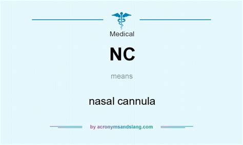 NC - nasal cannula in Medical by AcronymsAndSlang.com