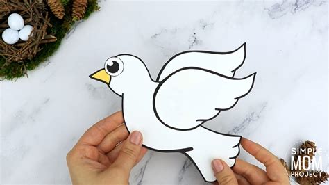 Free Printable Cut and Paste Dove Craft for Kids with Dove Template