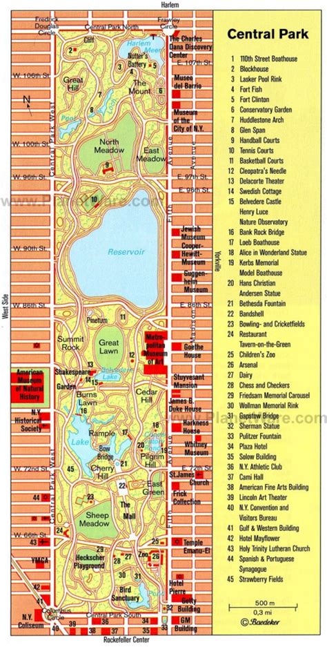 Printable Central Park Map