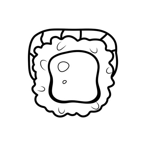 Black and white Sushi icon with cream cheese and salmon. Vector ...
