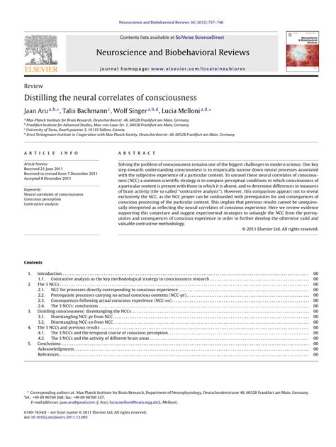 (PDF) Distilling the neural correlates of consciousness