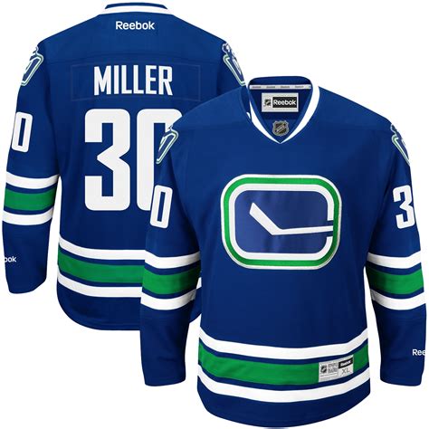 Reebok Ryan Miller Vancouver Canucks Blue Alternate Premier Jersey