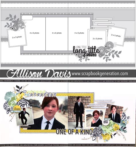 Two page scrapbook sketch layout by allison davis – Artofit