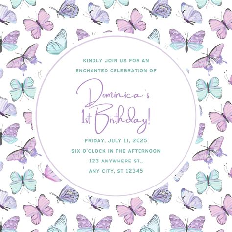 Butterfly Invitations Printable