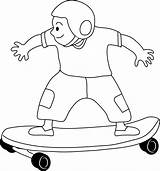 Skateboarding Kid Coloring Page  Free Clip Art sketch template