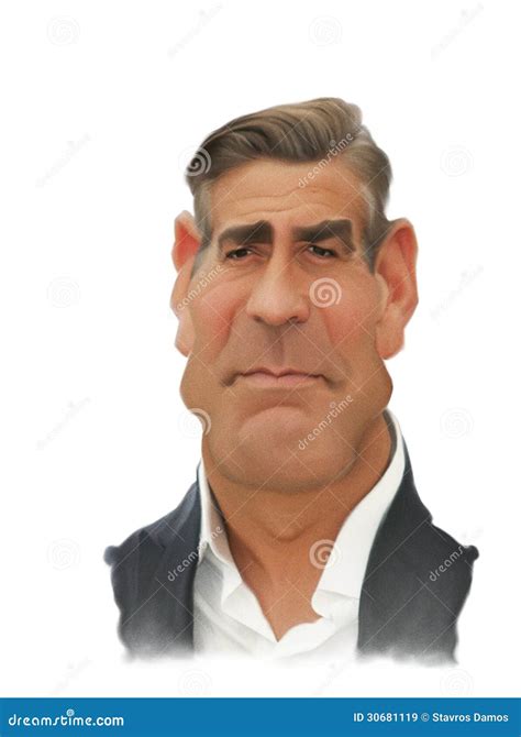 George Clooney Caricature Portrait Editorial Stock Image - Illustration of george, star: 30681119