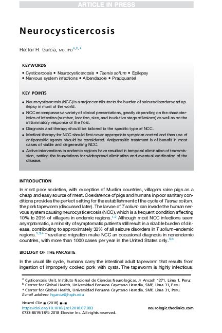 (PDF) Treatment of neurocysticercosis: Current status and future ...