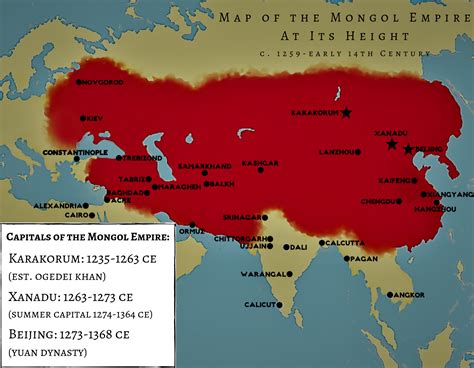 Map of the Mongol Empire (Illustration) - World History Encyclopedia