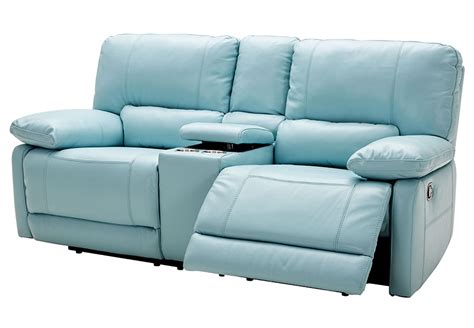 Teal Leather Reclining Sofa | Baci Living Room