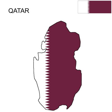 Qatar flag map - Map of qatar flag (Western Asia - Asia)