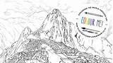 Machu Picchu Peru Coloring Pages Pichu Famous Clipart Drawing Landmark  sketch template